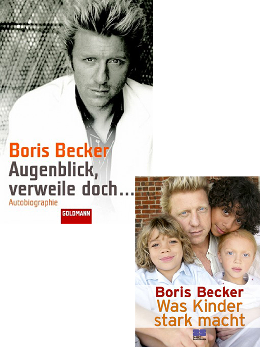 ボリス・ベッカー氏 (Boris Beckers) 著書「 瞬間、でも立ち止まる」(Augenblick, verweile doch...) および「子供たちを強くすること」(Was Kinder stark macht)